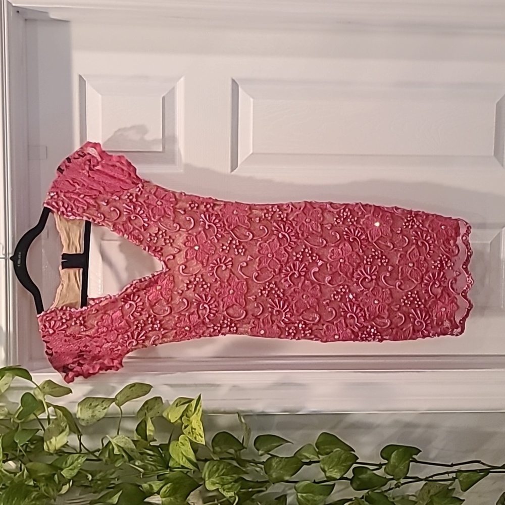 HOLT Sexy Crystal Pink Dress